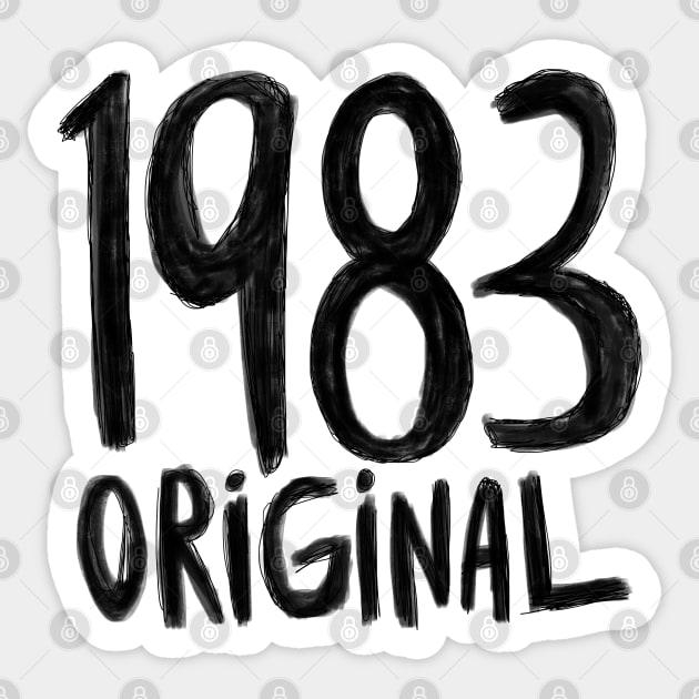 1983 birthday, born in 1983 Sticker by badlydrawnbabe